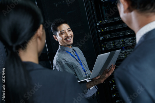 Technical personnel in the maintenance room inspection photo