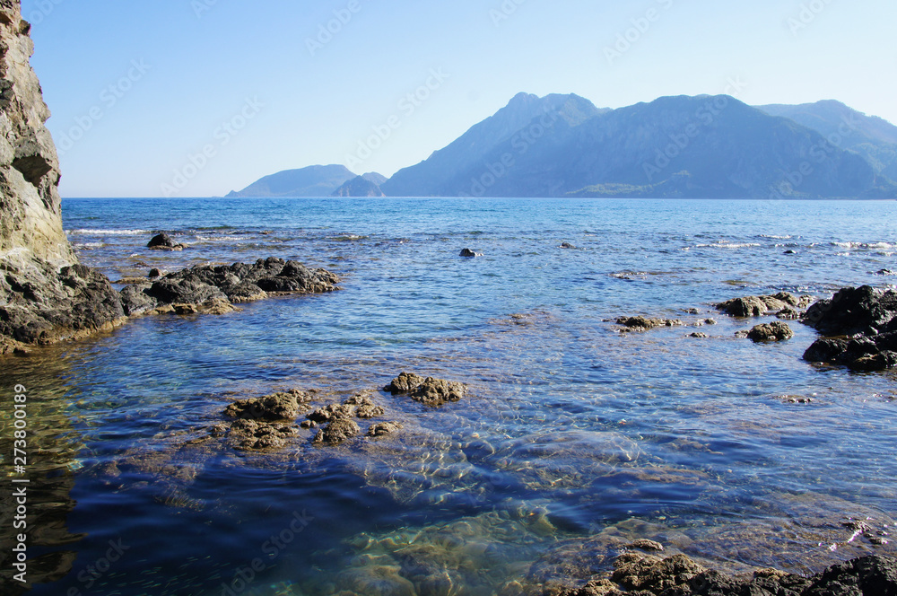 Sea rocky summer beach. Rocks and seashore. Sea rocky summer beach. Rocks and seashore.