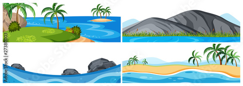 Set of nature seascape