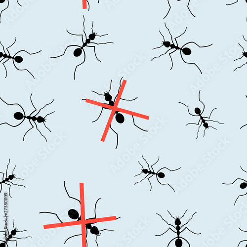 Seamless graphic pattern for packaging from ants