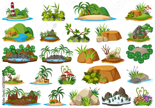 Set of nature island