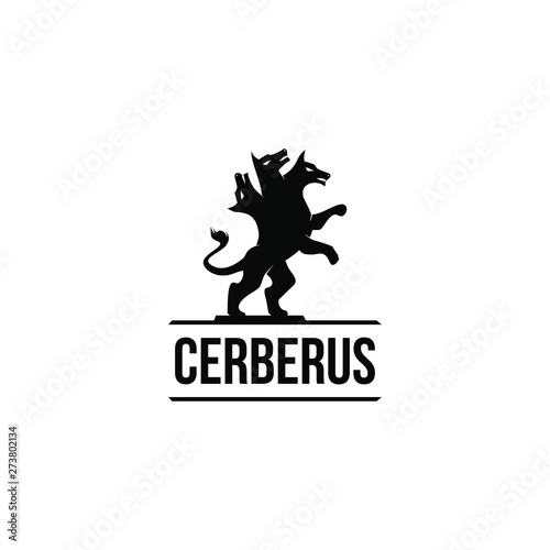 Silhouette Cerberus, Cerberus Heads Logo Design Inspiration  photo