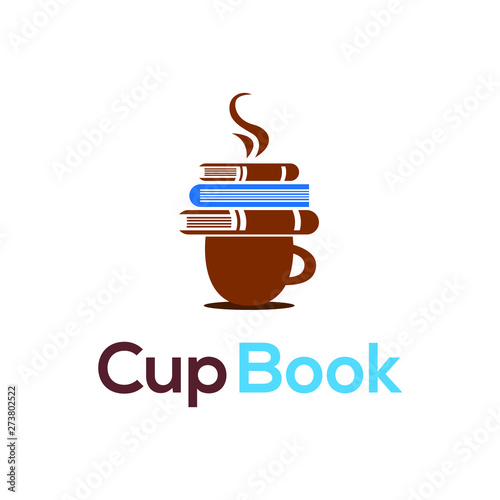 Cup and Books Logo Design Template