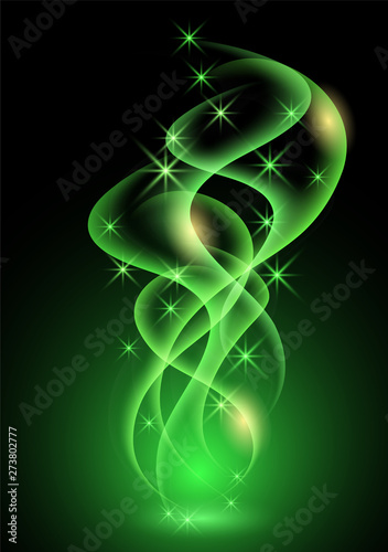 Glowing background with neon smoke and sparkle stars