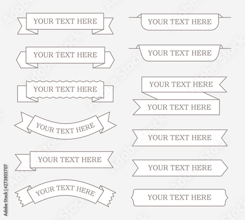Flat design of labels, ribbon banners, Banner Web Sticker illustration.