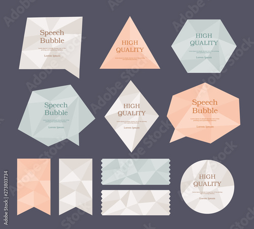 Flat design of labels, ribbon banners, Banner Web Sticker illustration.