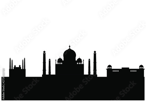 skyline of Agra city in India