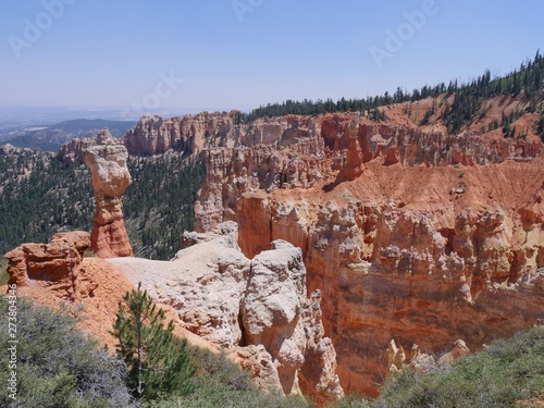 Dramatic landscape and rock formations seen from the lookout at Ponderosa Point, Bryce Canyon National Park