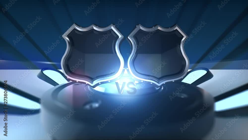 Versus Screen 3D VS Background With a Mobile Platform Rotating in the Background