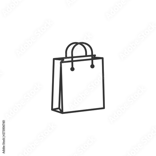 shoping bag icon black color editable. shoping bag symbol Flat vector sign isolated on white background. Simple vector illustration for graphic and web design. photo
