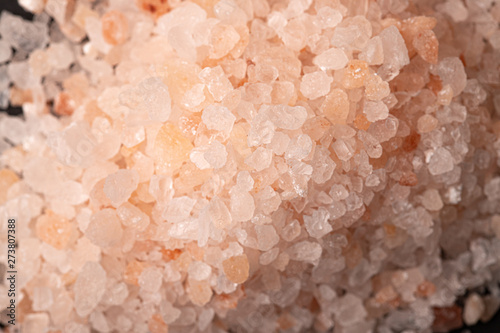 sea salt close up on black bacground