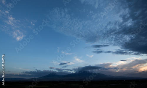 Bible mountain Ararat in Armenia with dramatic sky © kirakos