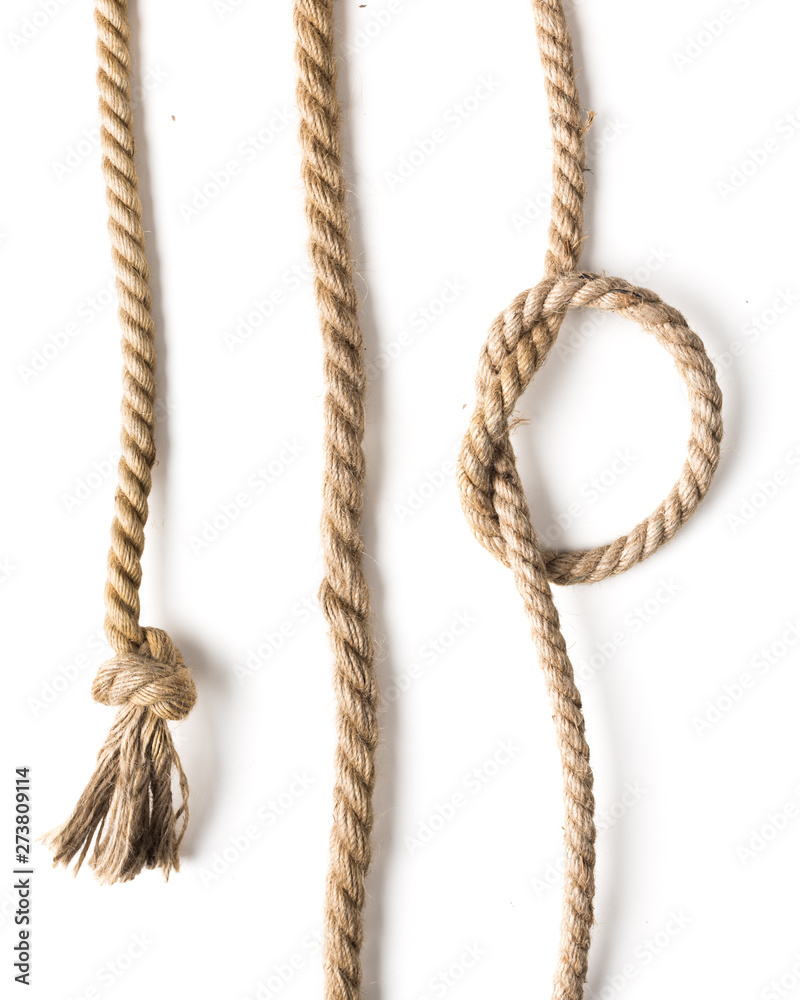 nautical rope knot isolated on white background. nautical rope knot isolated on white background.
