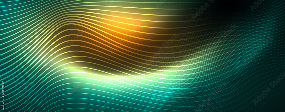 Shiny neon vector wave line abstract background, motion concept Shiny neon vector wave line abstract background, motion concept