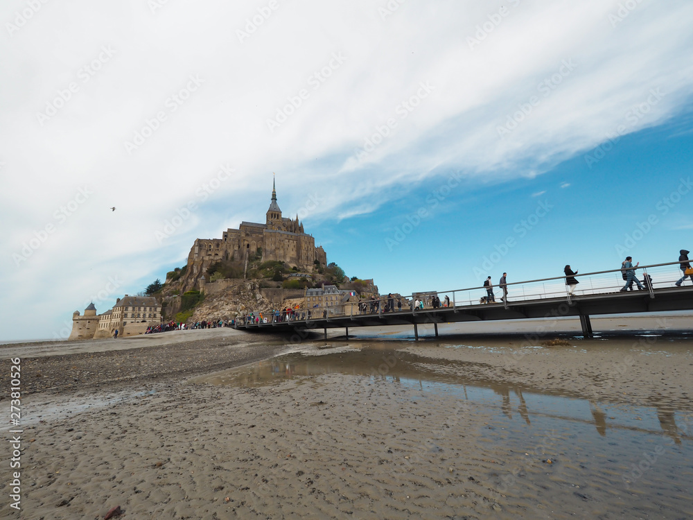 Fototapeta premium Mont Saint-Michel of France. Travelers want to see it once.