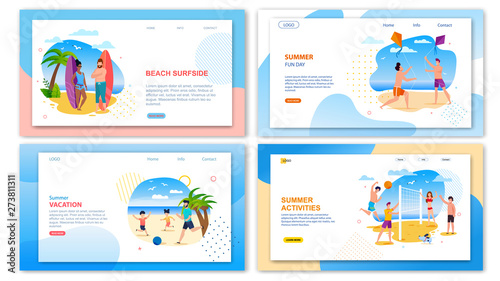 Travel Agency Landing Page Set with Fun Activities