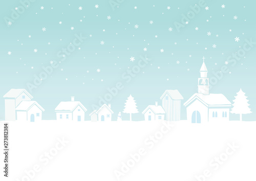 Fototapeta Naklejka Na Ścianę i Meble -  雪の町　背景