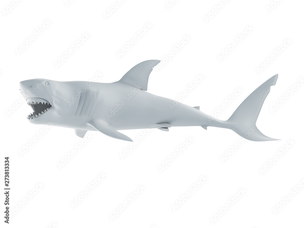 Fototapeta premium 3d rendered illustration of an abstract white shark