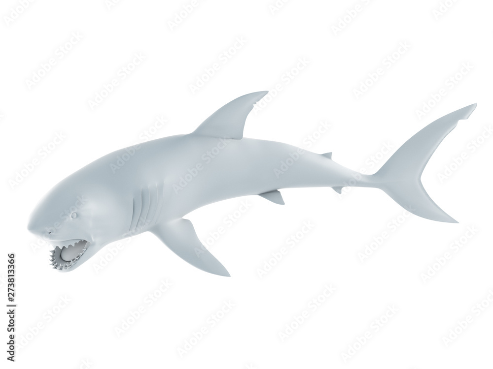 3d rendered illustration of an abstract white shark 3d rendered illustration of an abstract white shark