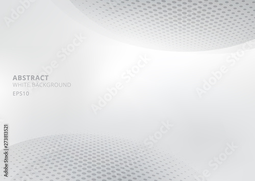 Elegant abstract white and gray gradient background with curved and halftone style. Modern design for report and project presentation template.