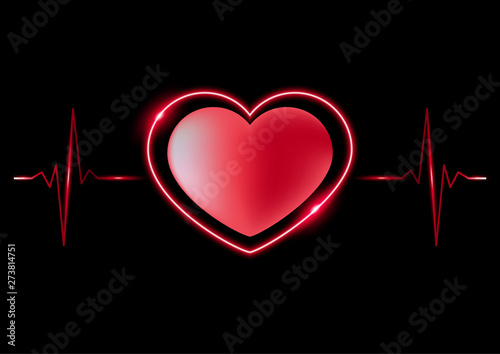 Medical research of human health, cardiological examination. Abstract vector illustration of a human heart for your design.