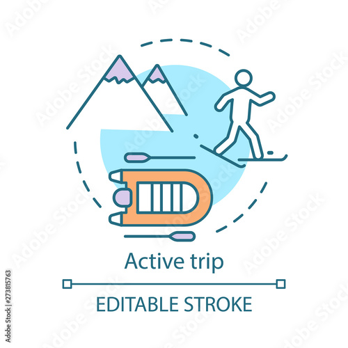 Active trip concept icon