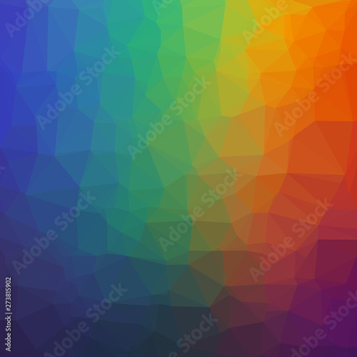 Abstract Geometric Rainbow Background of Triangles.