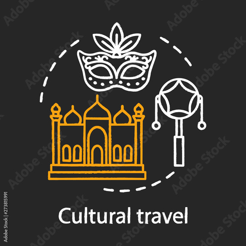 Cultural travel chalk concept icon
