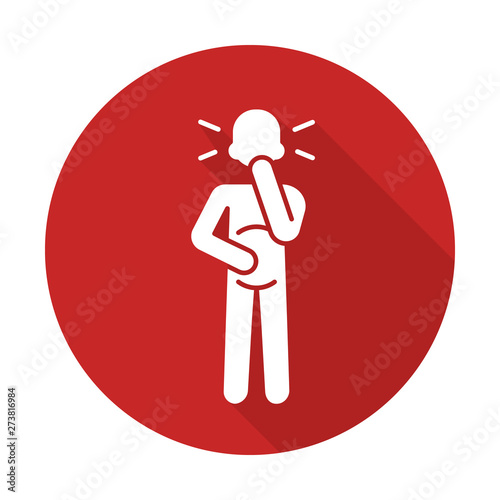 Nausea flat design long shadow glyph icon