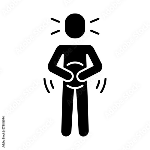 Abdominal pain glyph icon