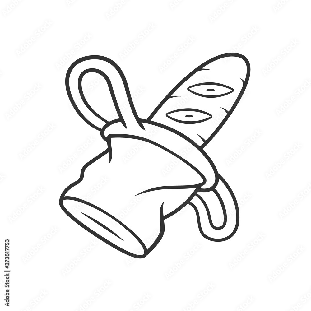 Canvas bread bag linear icon Canvas bread bag linear icon