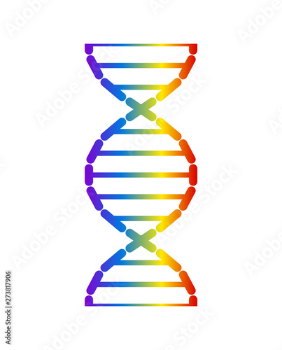 Abstract DNA strand symbol. Isolated on white background. Vector concept illustration.
