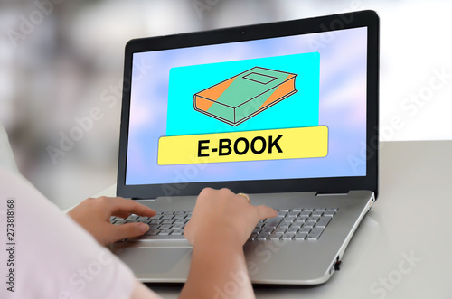 E-book concept on a laptop