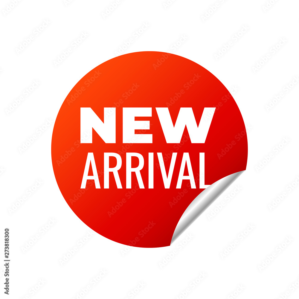 Red Vector Banner Sticker on white background, new arrival Red Vector Banner Sticker on white background, new arrival