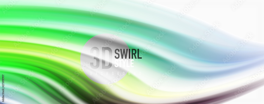 Naklejka premium Glossy colorful liquid waves abstract background,, modern techno lines