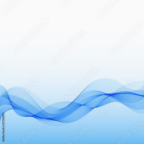 Abstract Blue Background with Wave Lines.