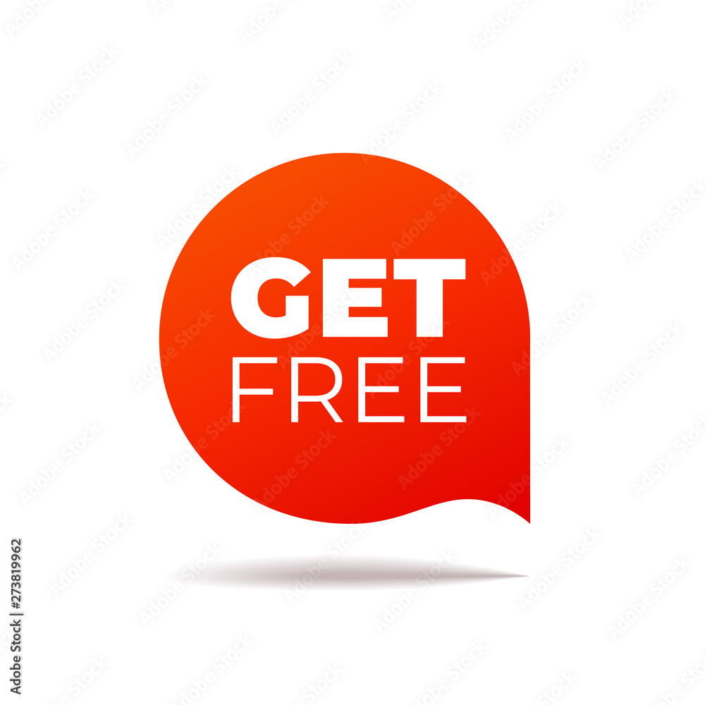 Red Vector Banner speech bubble on white background, get free Stock ...