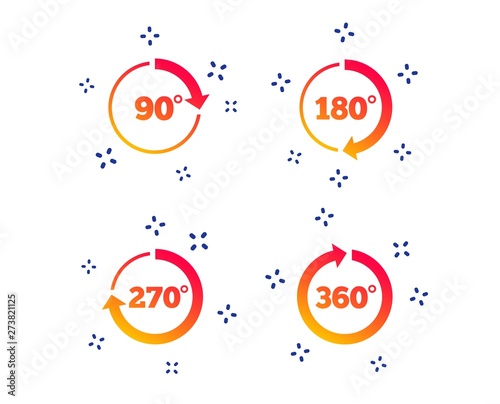 Angle 45-360 degrees circle icons