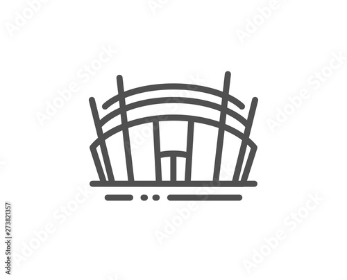 Arena stadium line icon. Sport complex sign. Championship building symbol. Quality design element. Linear style arena stadium icon. Editable stroke. Vector