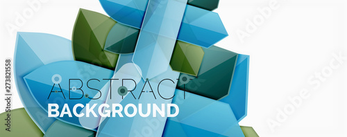 Geometric abstract background. Dynamic shapes composition