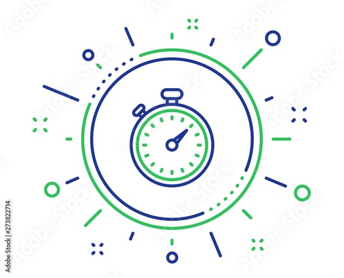Timer line icon. Stopwatch symbol. Time management sign. Quality design elements. Technology timer button. Editable stroke. Vector