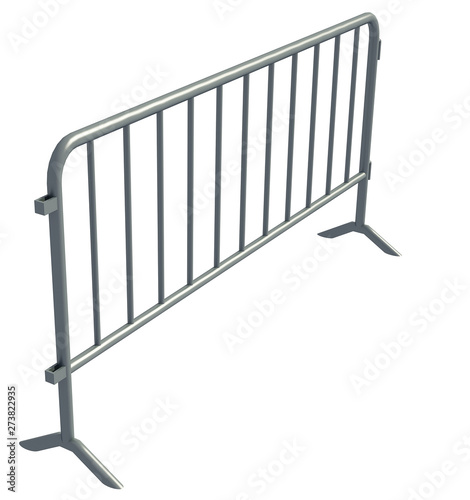 3D illustration of Mobile Security fence isolated