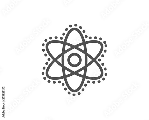 Chemistry atom line icon. Laboratory molecule sign. Analysis symbol. Quality design element. Linear style chemistry atom icon. Editable stroke. Vector