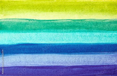 Bright Striped Hand-Drawn Watercolor Background.