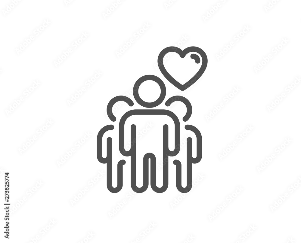 Friendship line icon. Friends group sign. Assistance business symbol. Quality design element. Linear style friendship icon. Editable stroke. Vector Friendship line icon. Friends group sign. Assistance business symbol. Quality design element. Linear style friendship icon. Editable stroke. Vector