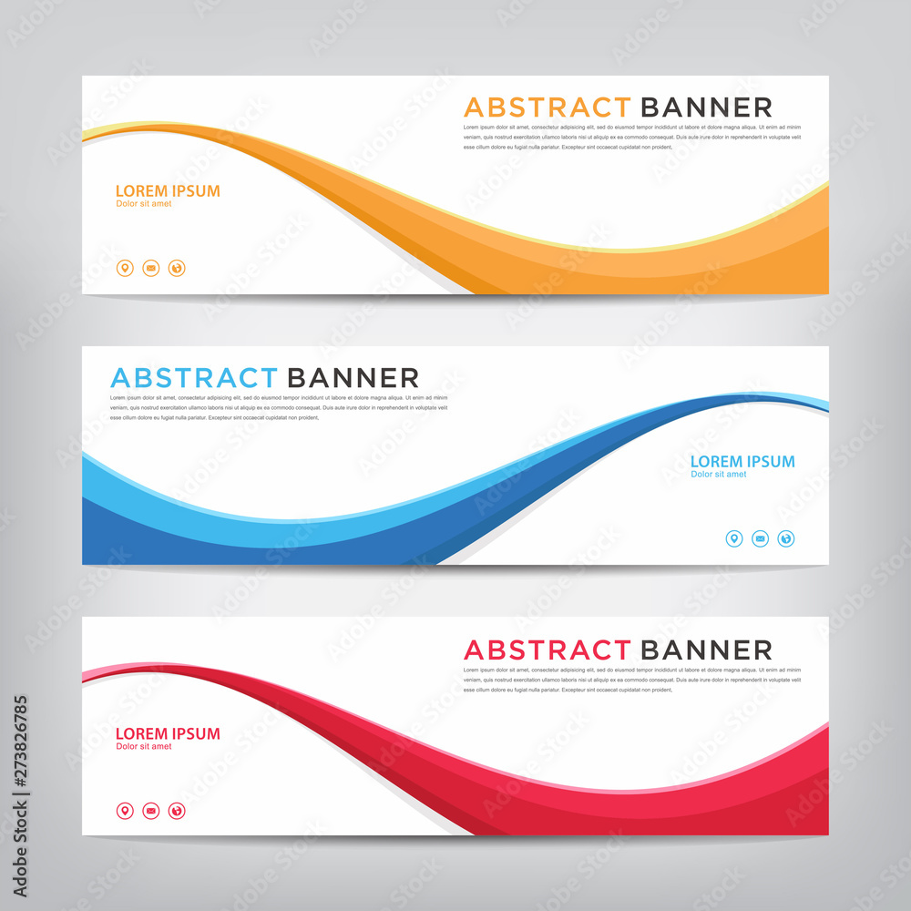 abstract wave banner template, vector illustration