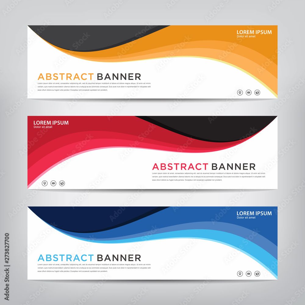 Fototapeta premium abstract wave banner template, vector illustration