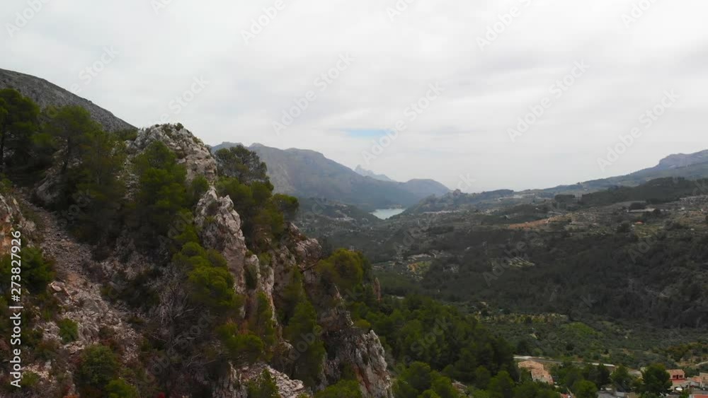 Aerial view of Abdet small village and Guadalest Valley in Alicante, Spain Aerial view of Abdet small village and Guadalest Valley in Alicante, Spain