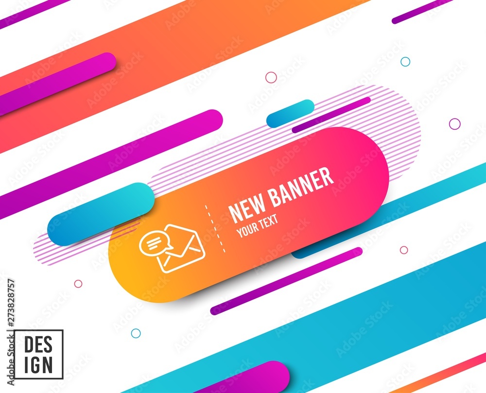 New Mail line icon. Message correspondence sign. E-mail symbol. Diagonal abstract banner. Linear new Mail icon. Geometric line shapes. Vector New Mail line icon. Message correspondence sign. E-mail symbol. Diagonal abstract banner. Linear new Mail icon. Geometric line shapes. Vector