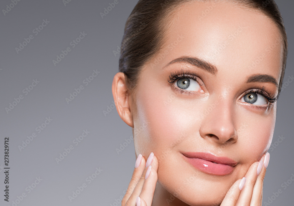 Beauty woman face healthy skin concept Beauty woman face healthy skin concept